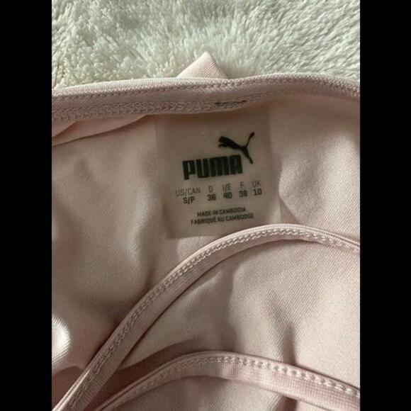 Puma Women's Long Sleeve Ruched Crop Top - Size Small, Light Pink - Picture 2 of 4